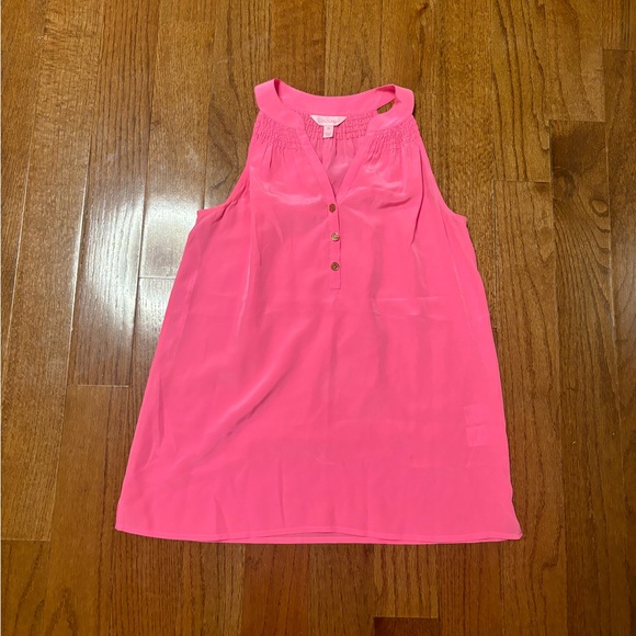 Lilly Pulitzer Sleeveless Elsa Top Rousseau Pink 100% Silk XS - Picture 4 of 8